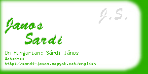 janos sardi business card